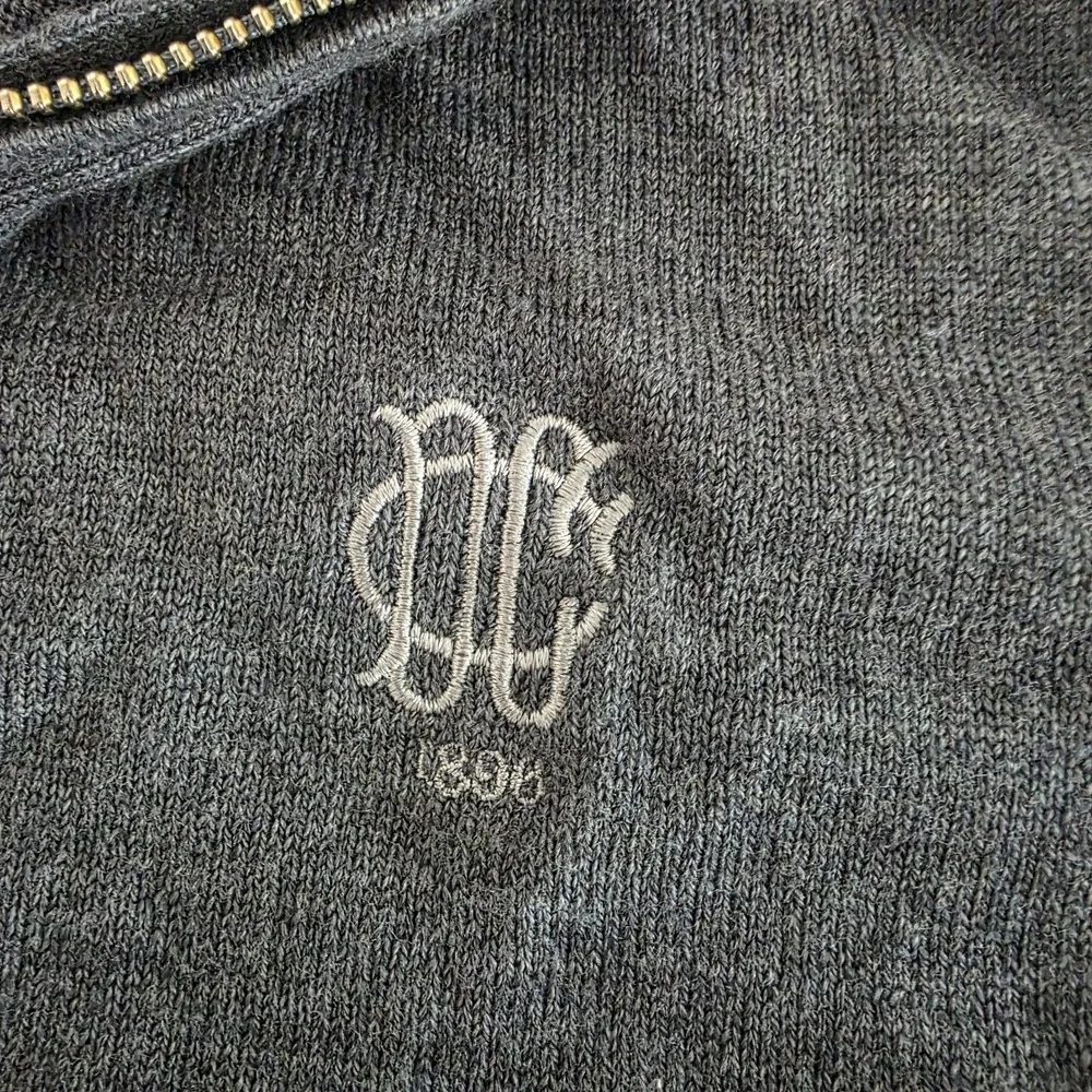 Peter Millar Sweater Vest‎ Men's XL Gray Merino Wool 1/4 Zip Golf Logo Preppy
